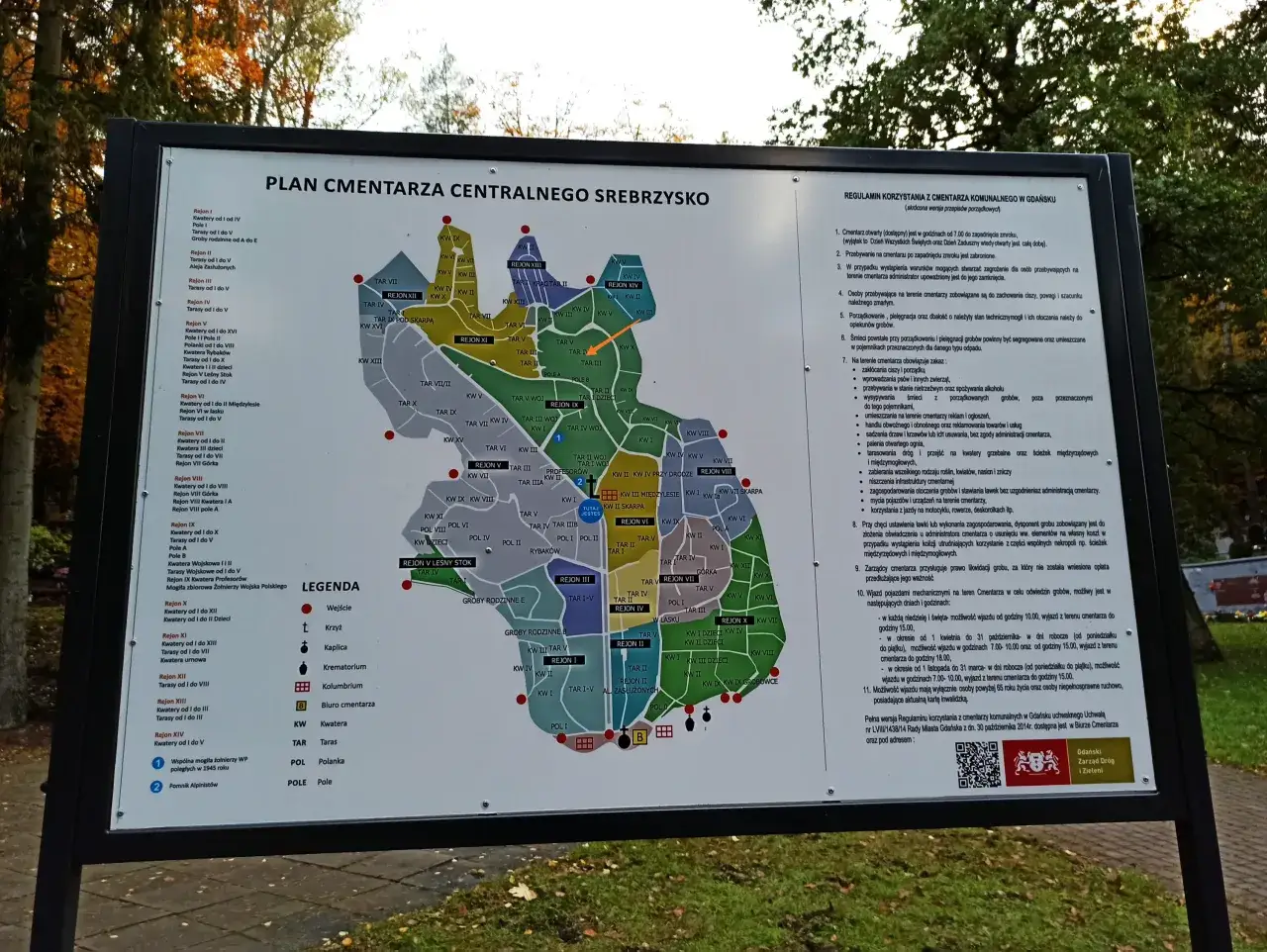 Mapa cmentarzy komunalnych w Gdańsku