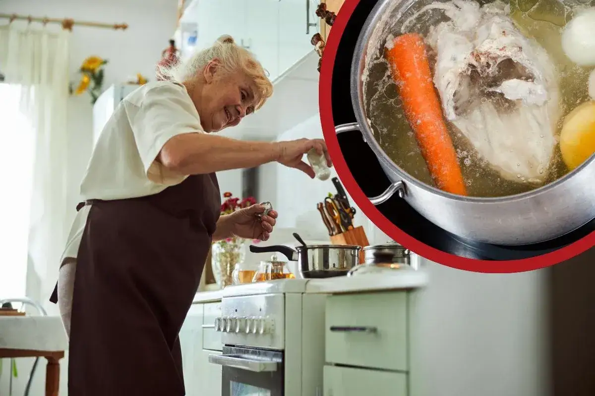 szef kuchni soli zupę