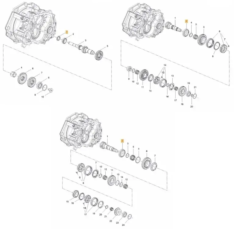 schemat skrzyni bieg&oacute;w M32 Opel Alfa Romeo