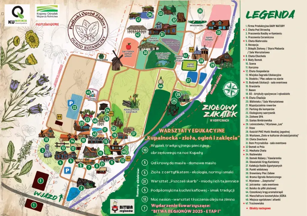 Ziołowy Zakątek mapa atrakcji