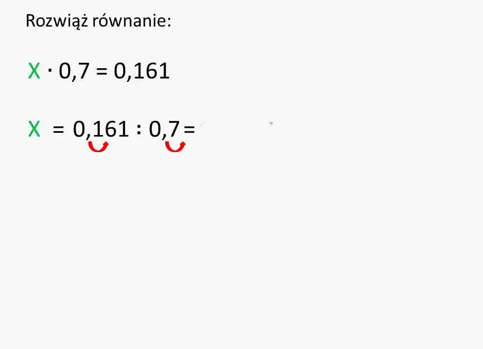 równania z ułamkami dziesiętnymi