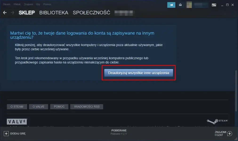 Zdjęcie Jak wylogować się ze wszystkich urządzeń Steam i zabezpieczyć konto