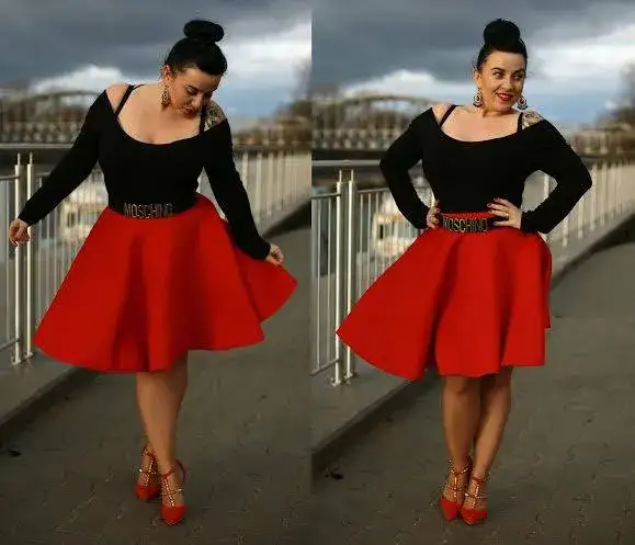 stylizacje spódnica z półkola, jak nosić spódnicę z koła