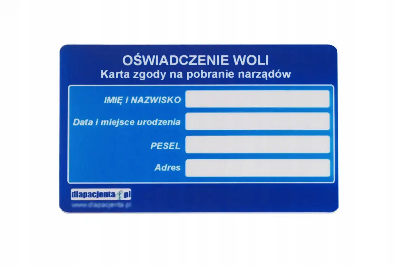 karta oświadczenia woli wz&oacute;r