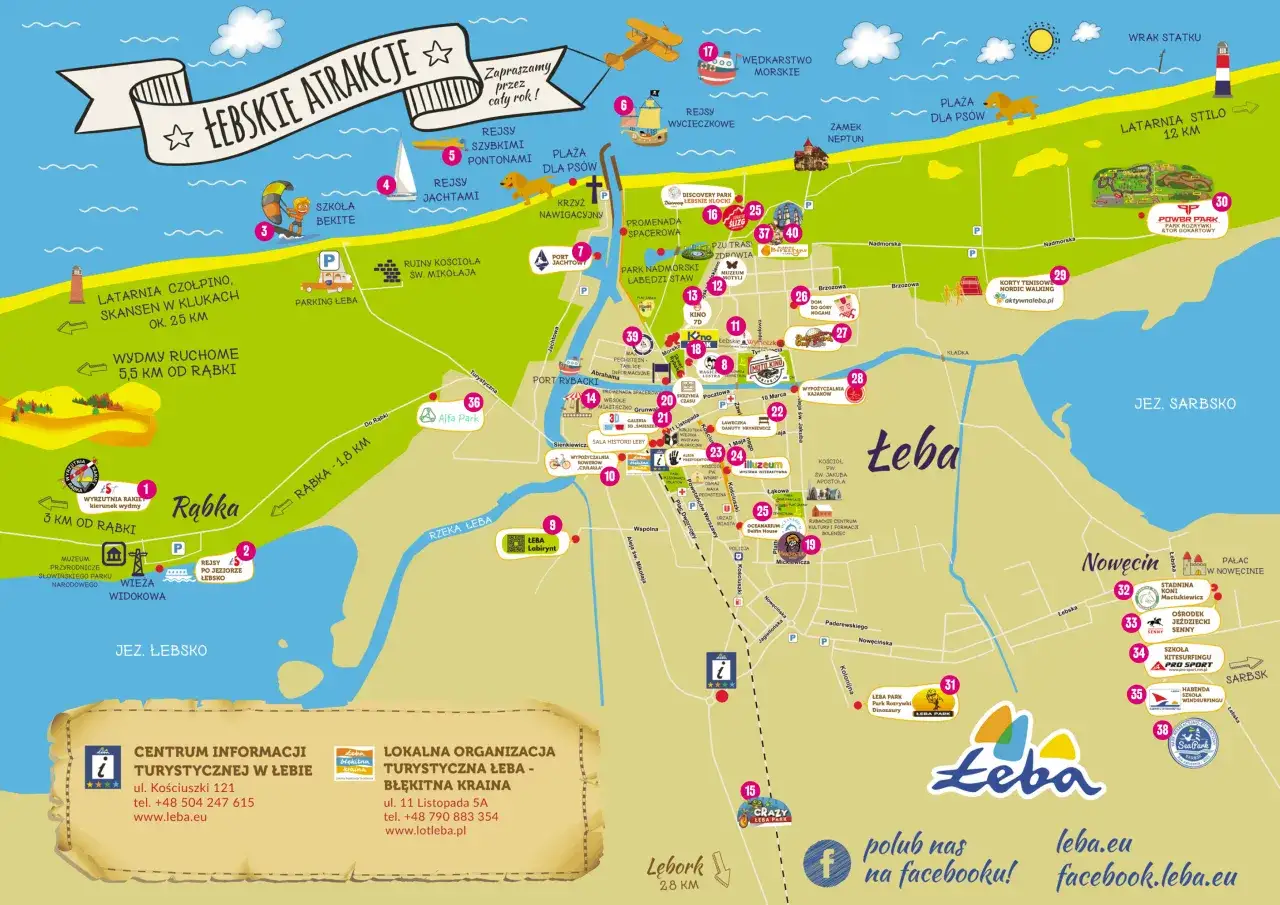 Mapa połączeń kolejowych do Łeby