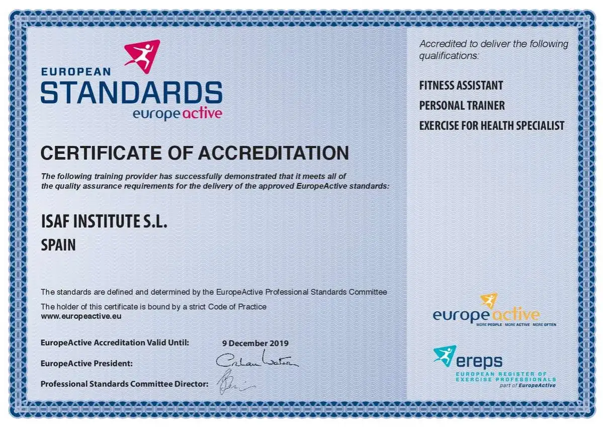 Certificaciones de entrenador personal Espa&ntilde;a