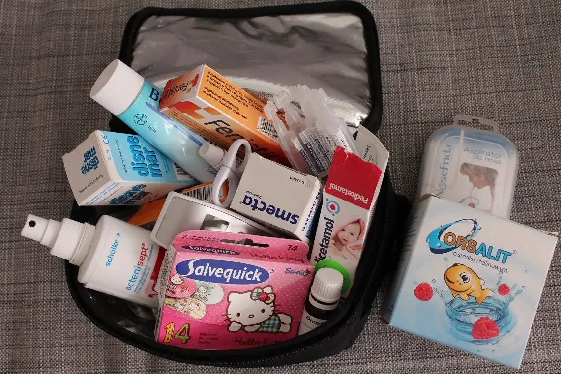 apteczka na wycieczkę szkolną, dokumenty na wyjazd dziecka