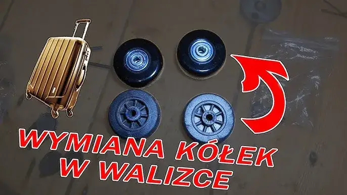 r&oacute;żne rodzaje k&oacute;łek do walizek, wymiana k&oacute;łek walizka DIY