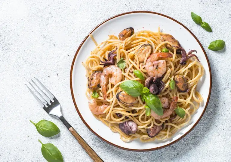 Zdjęcie Savourez des pâtes aux fruits de mer sauce blanche irrésistibles et simples