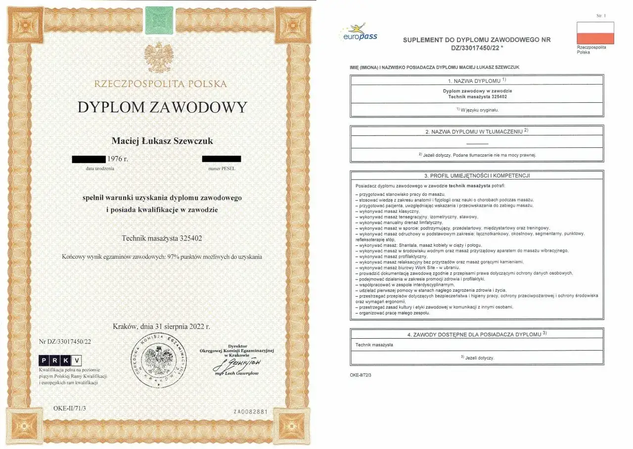 dyplom zawodowy