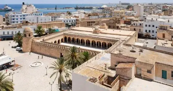 Medyna w Sousse, Tunezja, widok z lotu ptaka