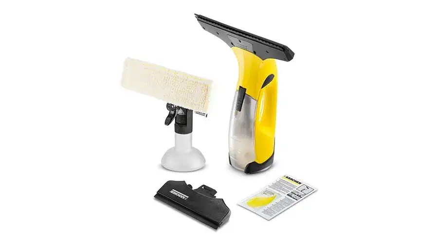 myjka do okien Karcher, myjka parowa i robot do mycia okien obok siebie