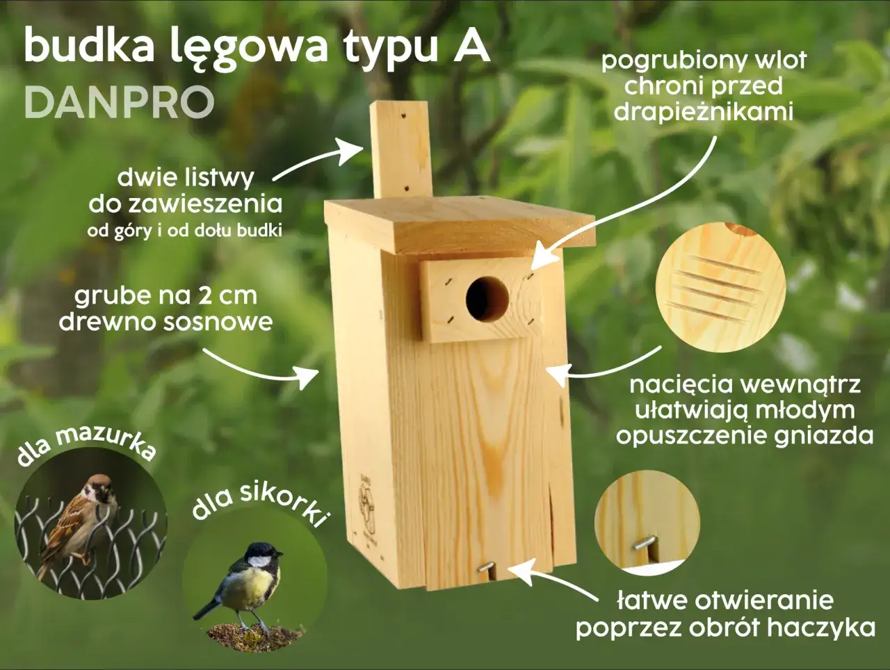 budki lęgowe dla wróbli