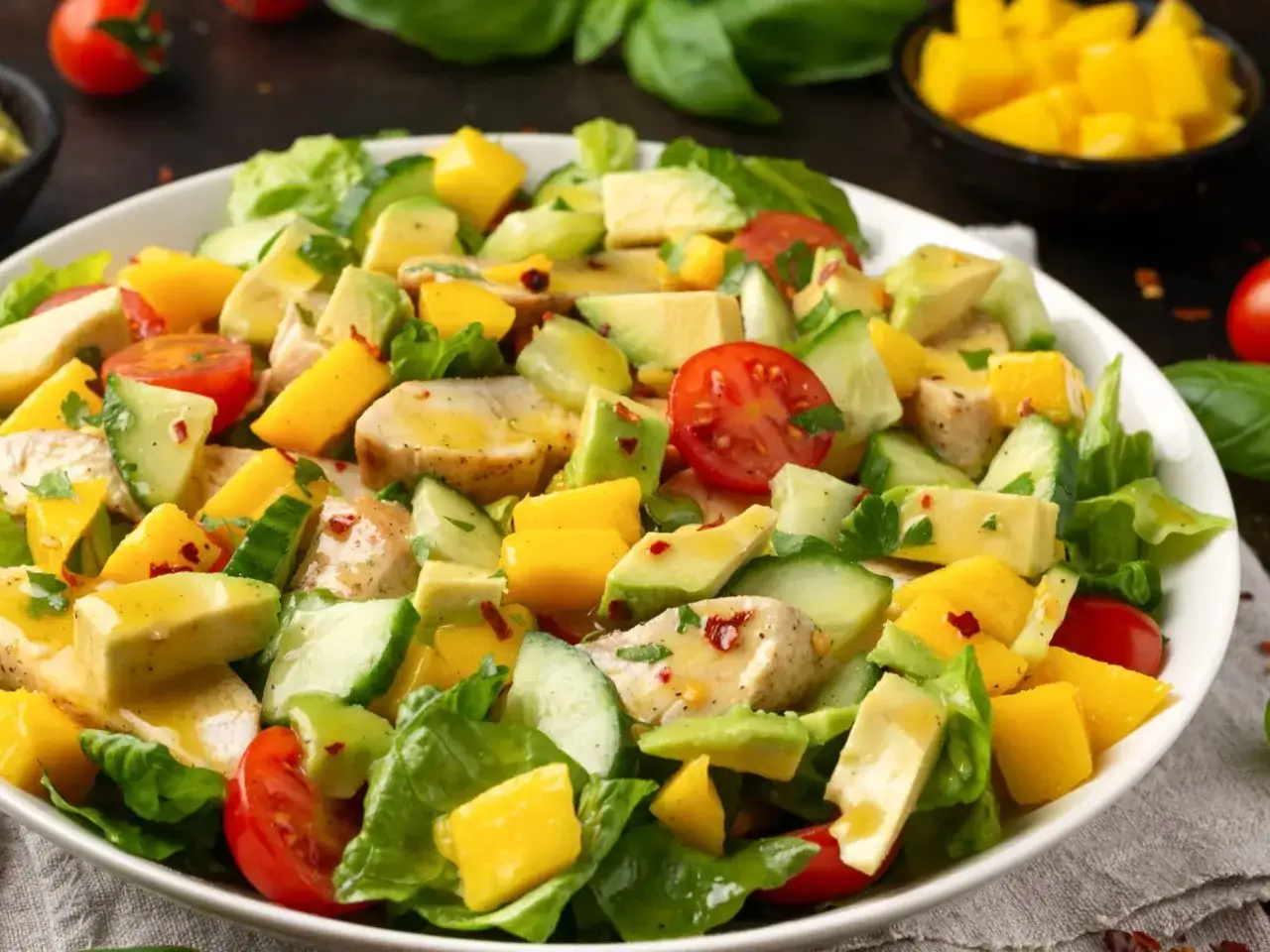 r&oacute;żne sałatki z awokado