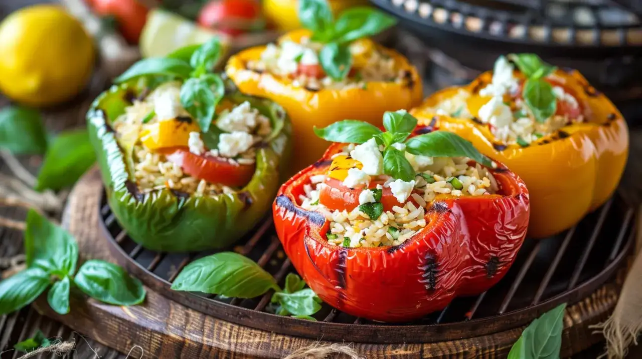 Zdjęcie Papryka faszerowana po grecku: letni obiad z grilla dla całej rodziny