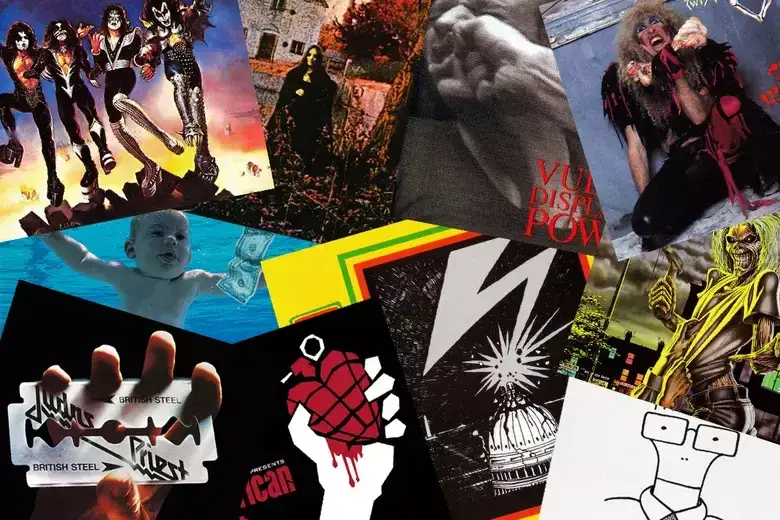Cover der wichtigsten Hard Rock Alben