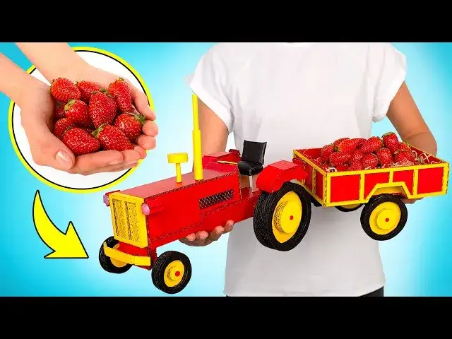 materiały do traktora z kartonu