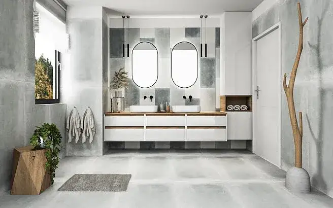 nowoczesna łazienka z meblami, inspiracje