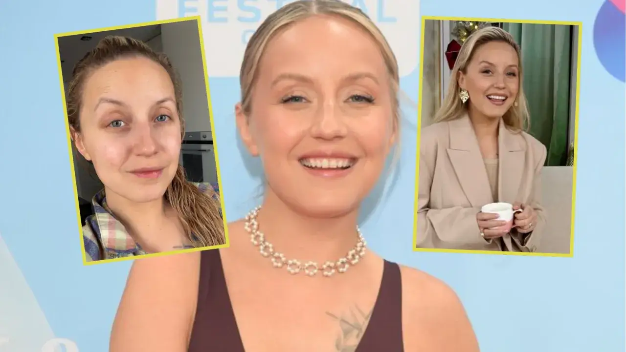 Trzy ujęcia Sandry Hajduk. Na jednym bez makijażu, na drugim uśmiechnięta z naszyjnikiem, na trzecim w marynarce z kubkiem. Sandra Hajduk wiek.