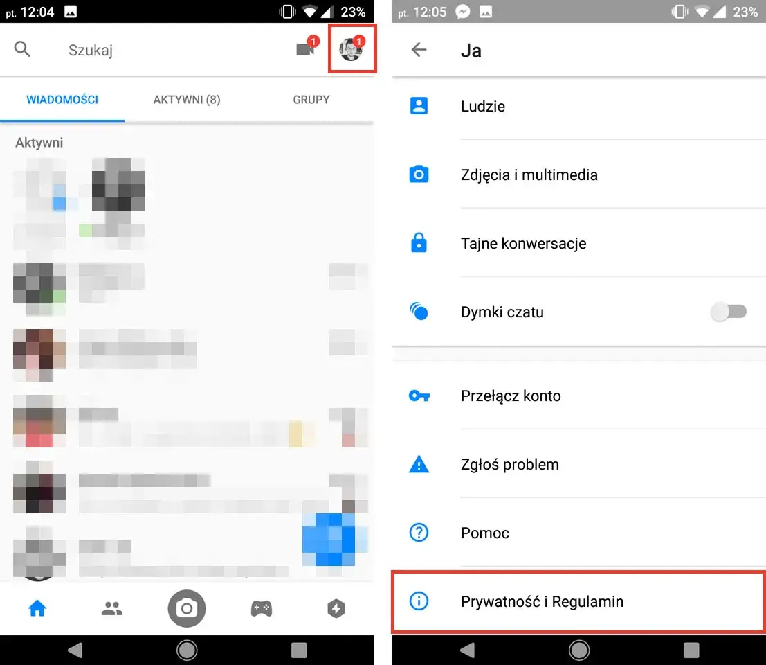 Dezaktywacja konta Facebook Messenger, ustawienia konta