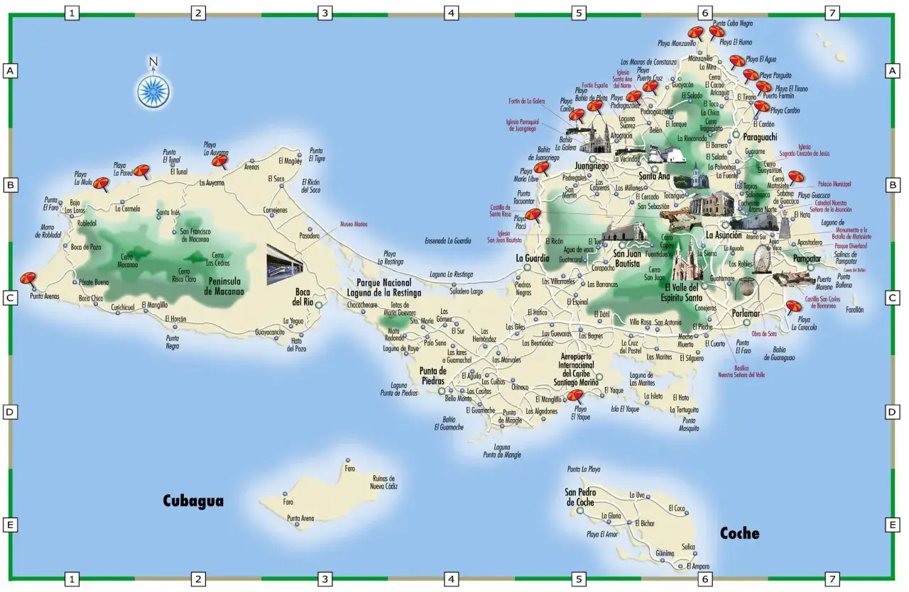 Mapa bezpiecznych region&oacute;w Wenezueli, Isla Margarita