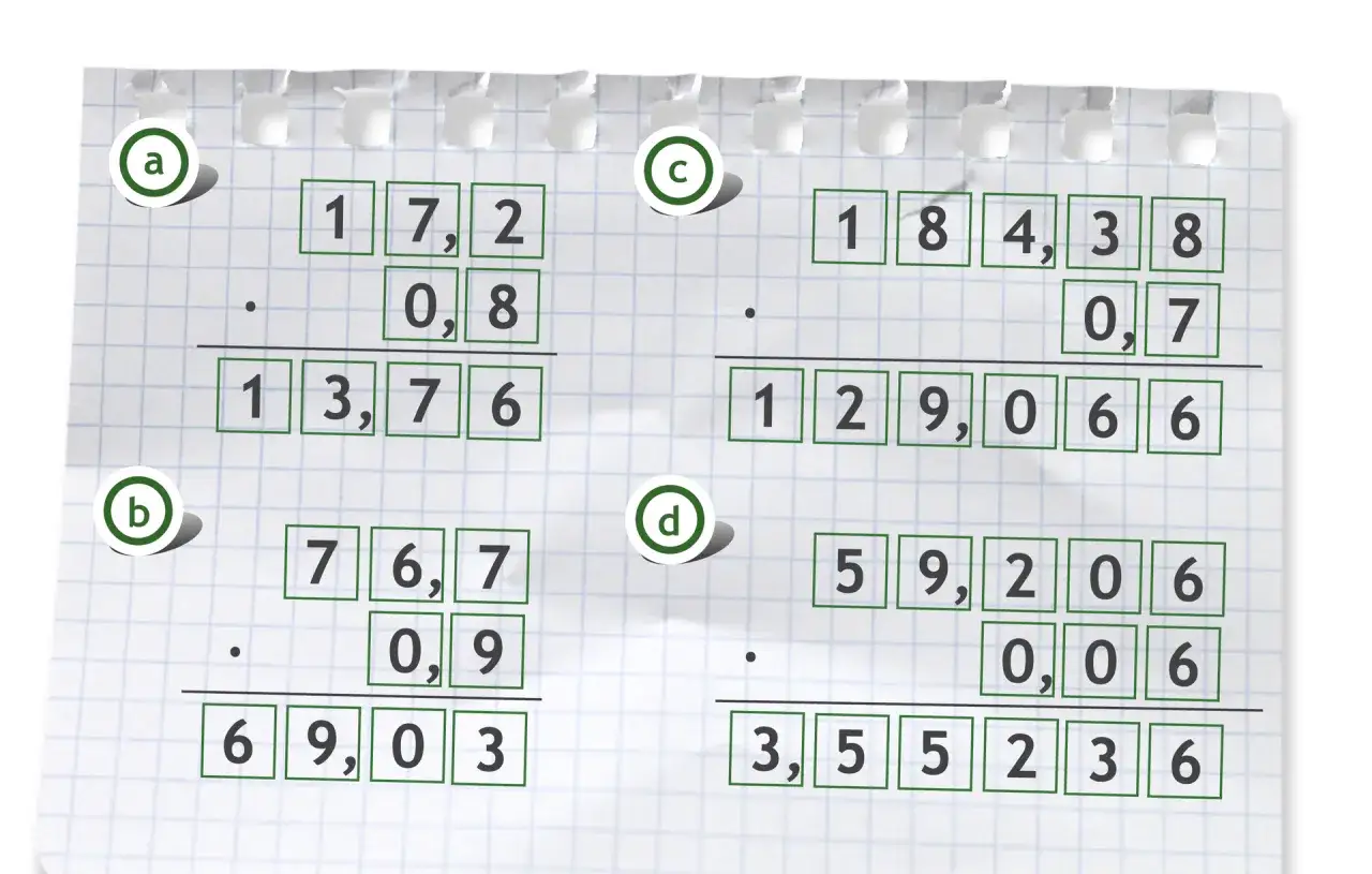 mnożenie ułamk&oacute;w dziesiętnych pisemnie przykład