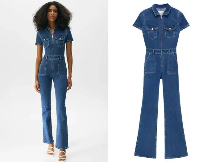 Casualowe stylizacje kombinezon jeansowy len lato