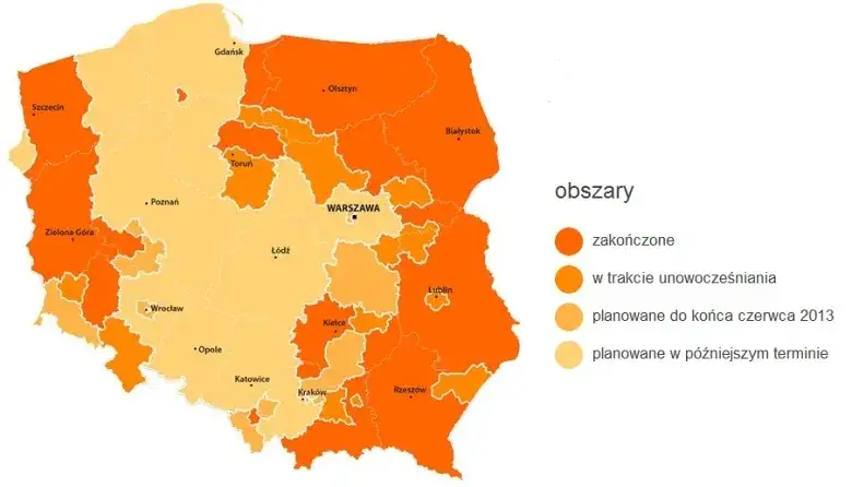 Mapa zasięgu Orange Polska