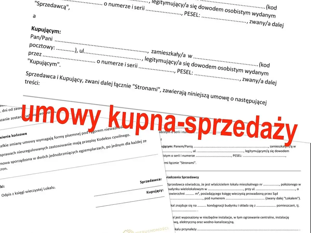 wzór umowy warunkowej sprzedaży nieruchomości z zadatkiem
