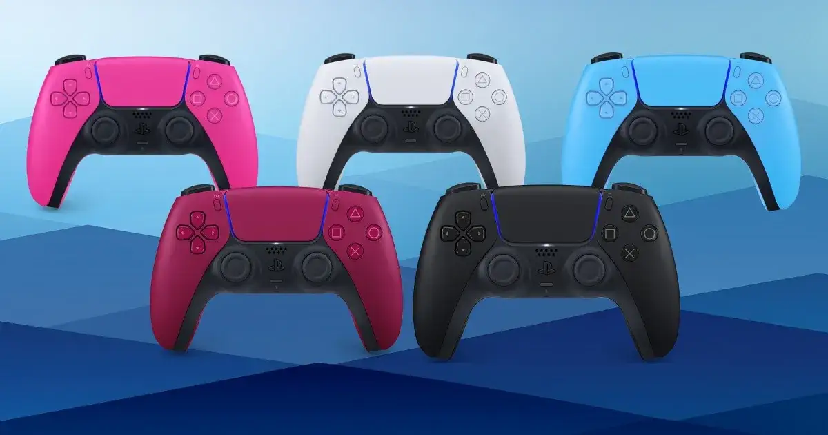 Różne kolory kontrolerów DualSense do PS5