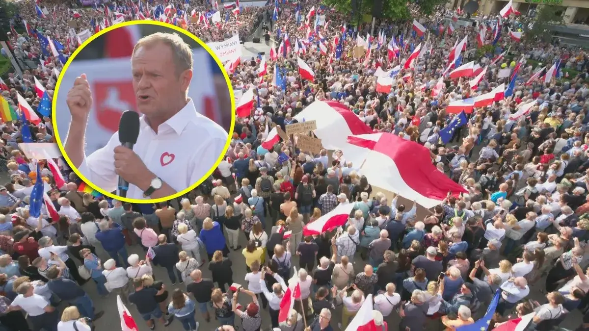 Wiec Donalda Tuska Plac Wolności Poznań 2023