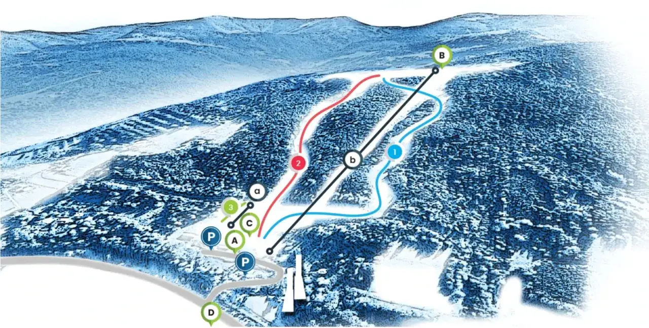 Mapa stoków narciarskich Wisła Wiślański Skipass