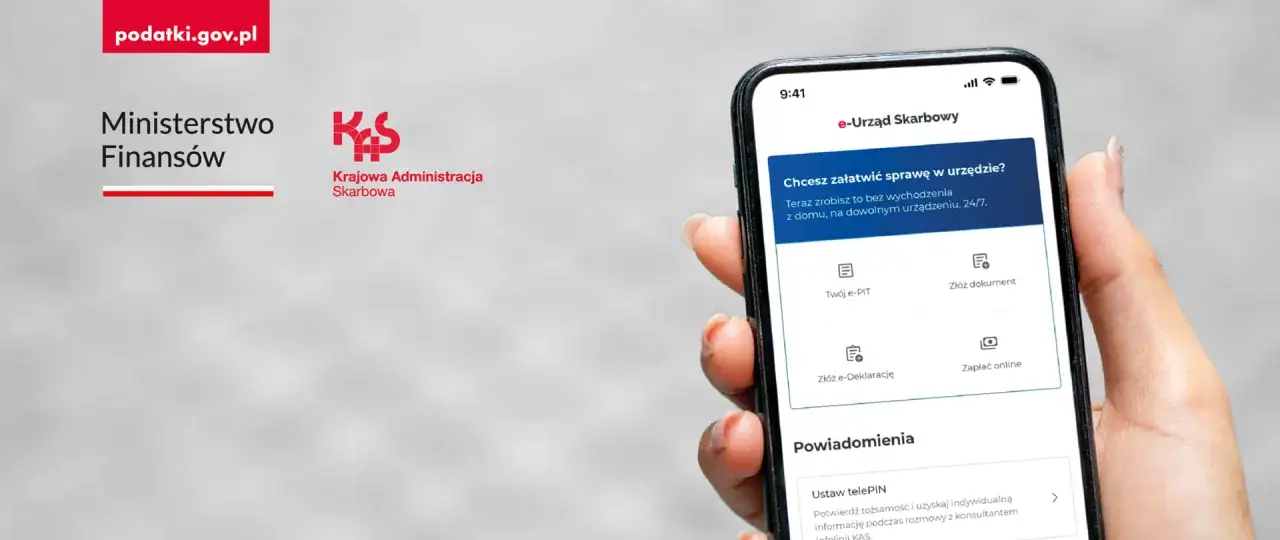 Aplikacja mObywatel ekran główny, e-Urząd Skarbowy strona logowania