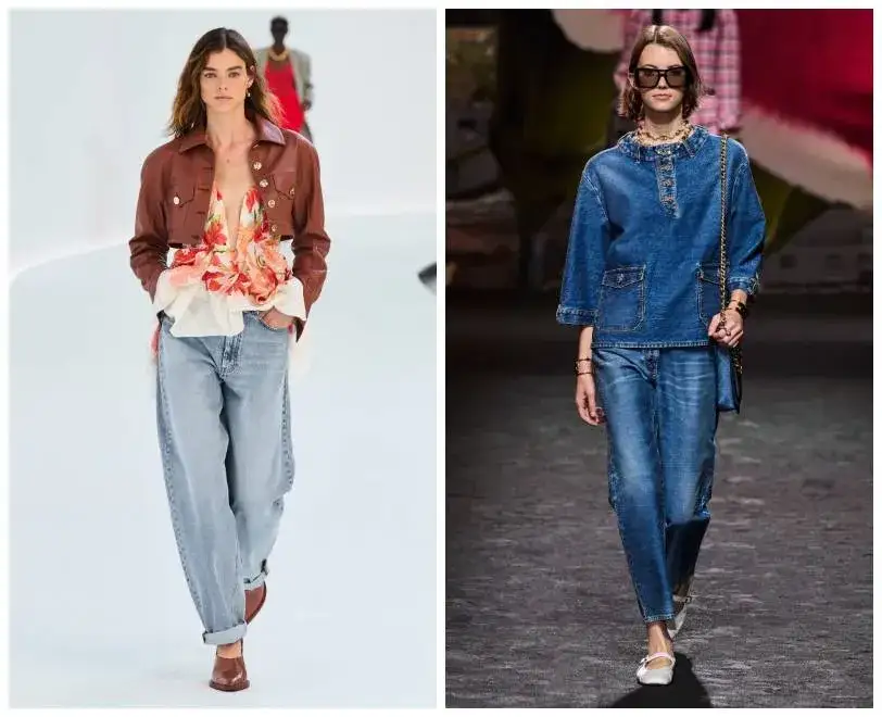 Modne jeansy damskie barrel mom baggy stylizacje