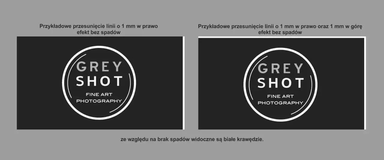 projekt graficzny ze spadami i bez porównanie