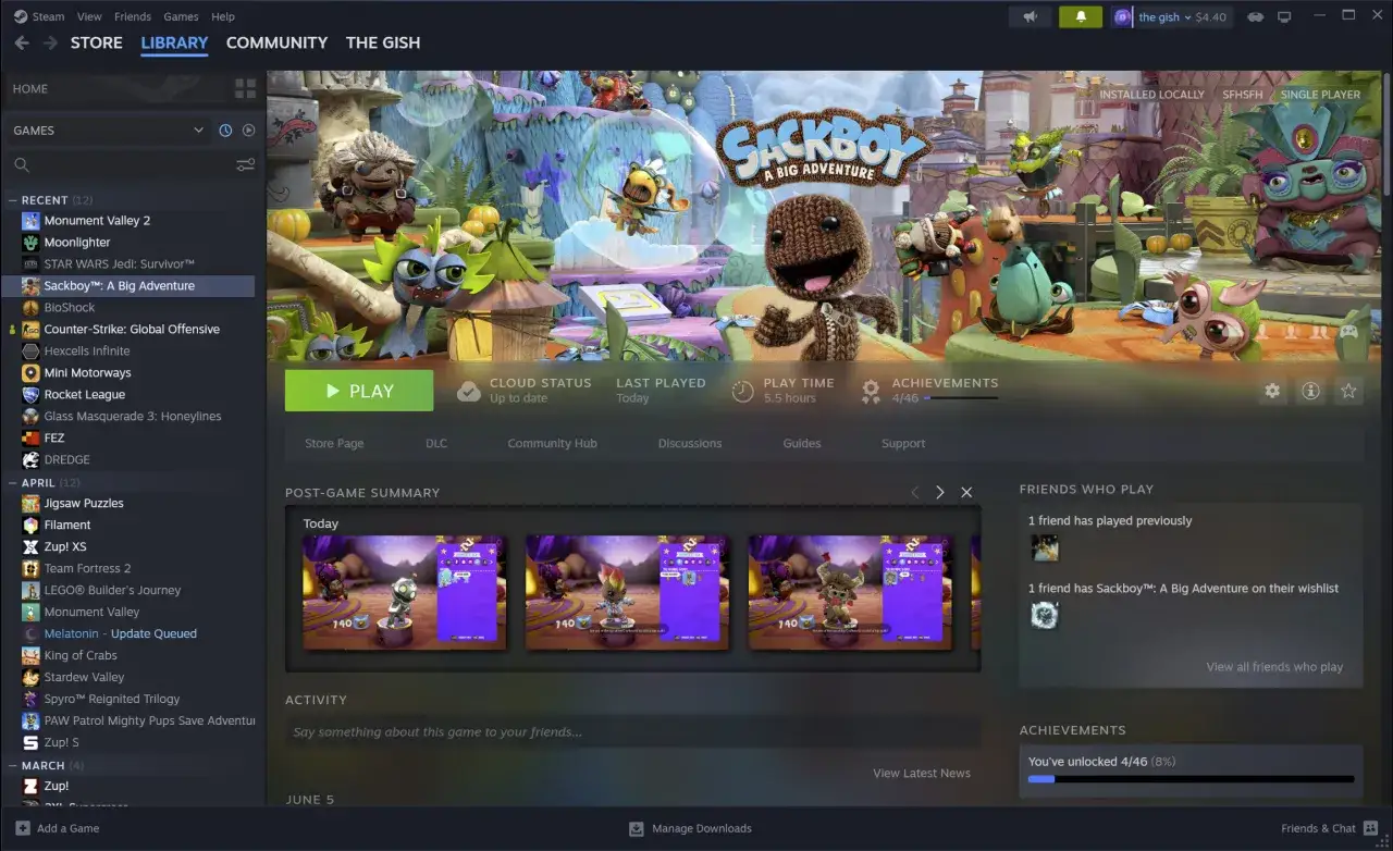 Jak dodać grę do biblioteki Steam? Widok biblioteki gier, gdzie zaznaczono 
