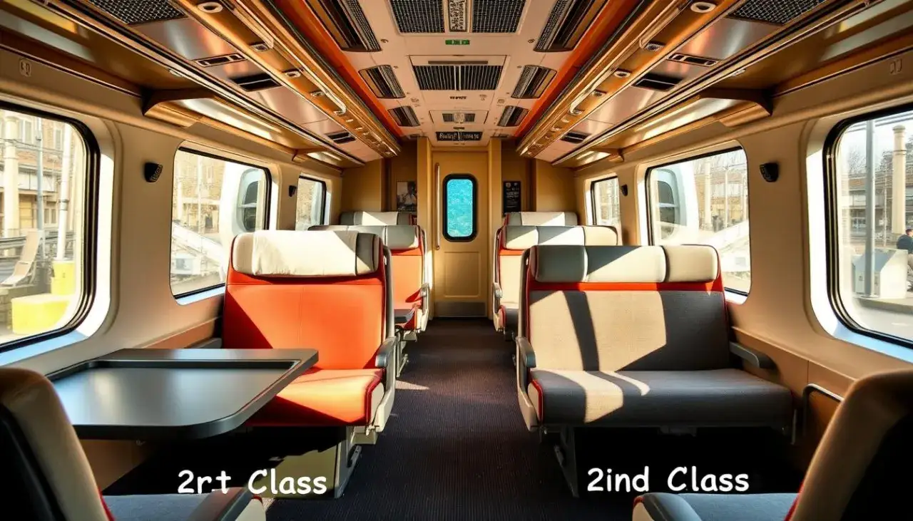 por&oacute;wnanie wnętrza klasy pierwszej i drugiej Intercity