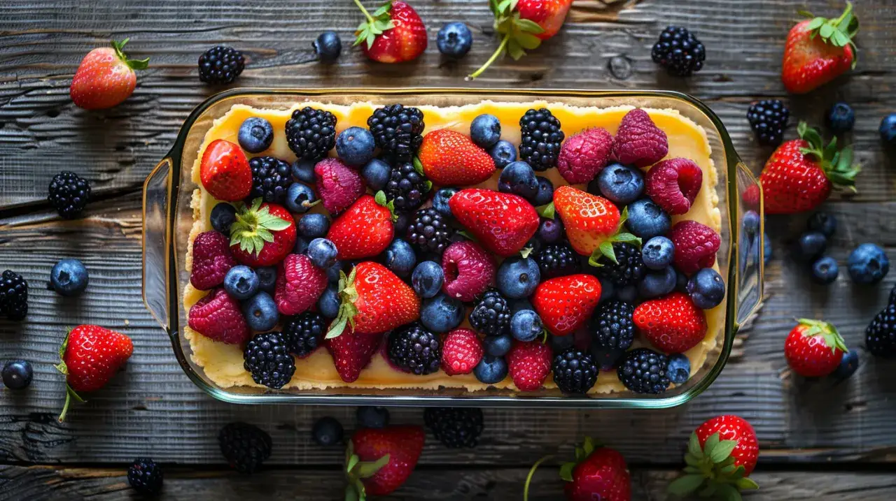 Zdjęcie Ciasto letnie z owocami - Przepis na pyszne letnie ciasto z owocami