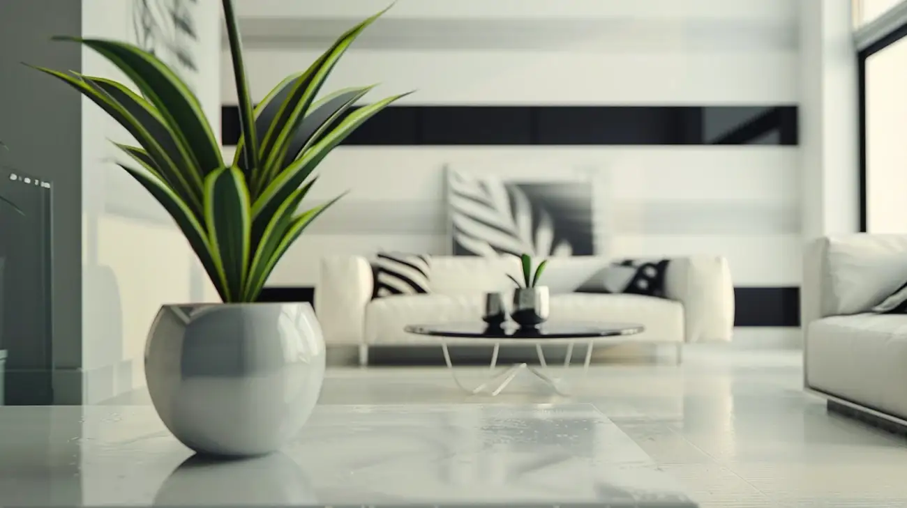 Zdjęcie Paski na ścianie w salonie - geometryczny akcent wnętrza