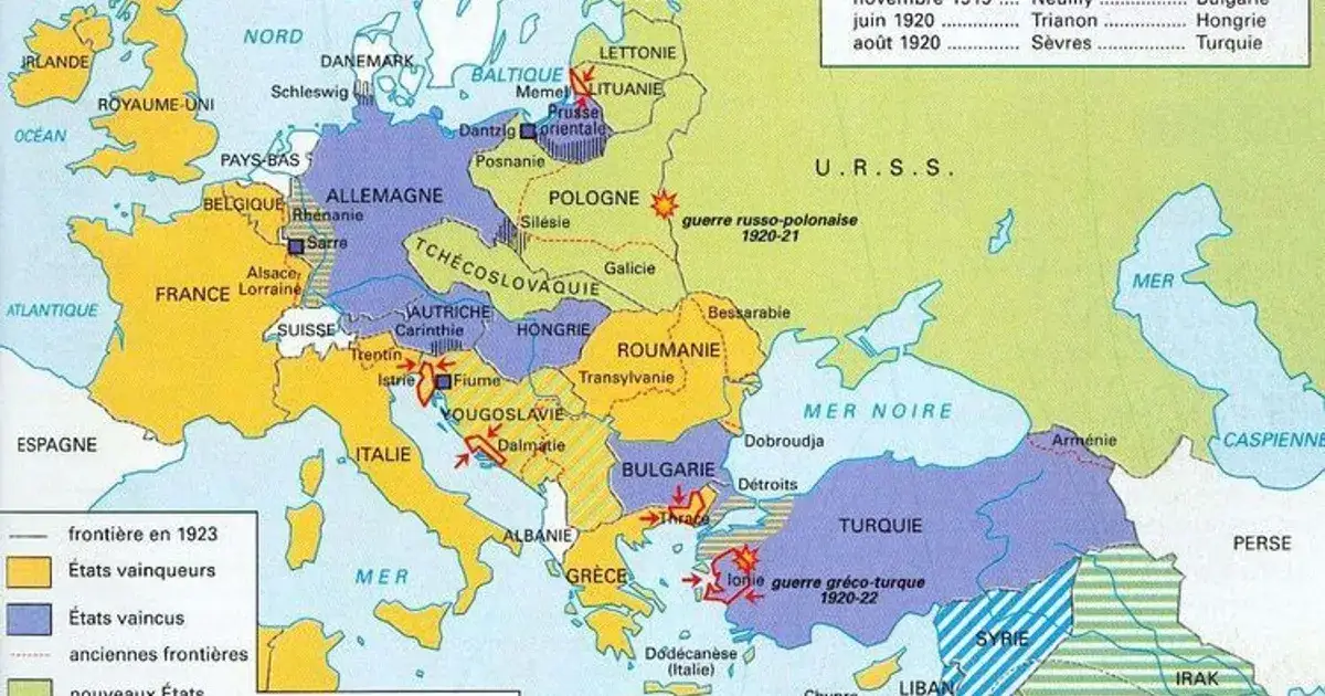 Traktat Wersalski podpisanie mapa