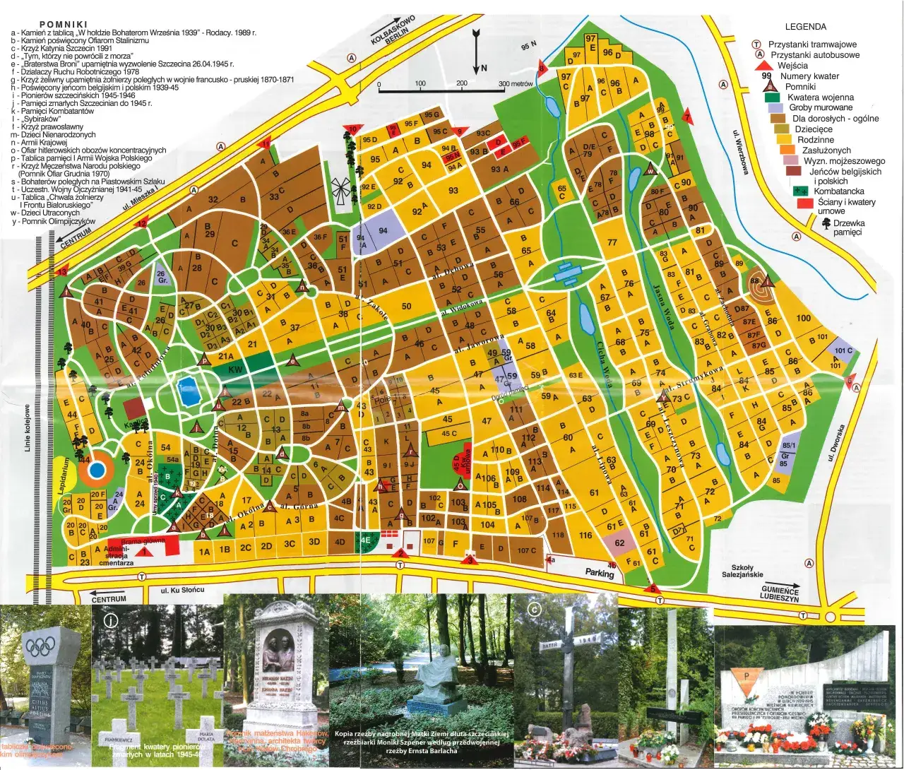 Mapa por&oacute;wnanie wielkości cmentarzy Ohlsdorf Wiedeń Szczecin