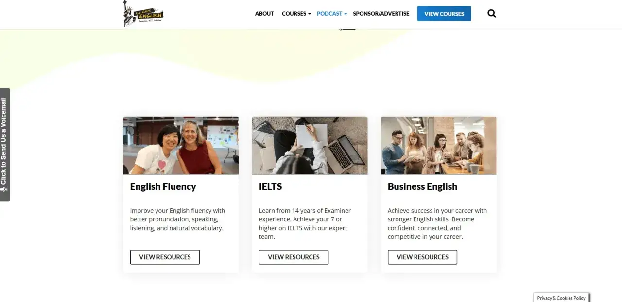 Chcesz wiedzieć, od czego zacząć naukę angielskiego? Strona oferuje kursy: English Fluency, IELTS i Business English.