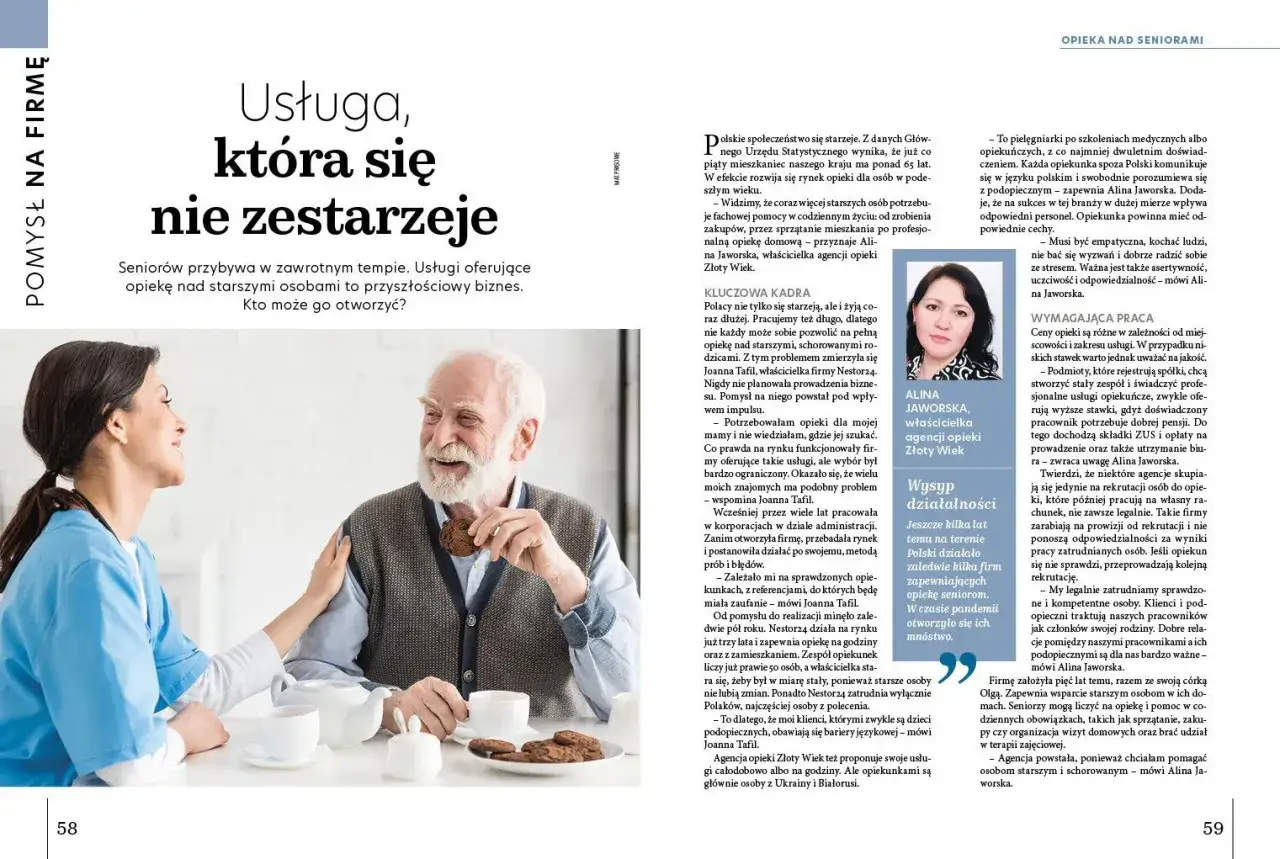 Opieka nad seniorami to przyszłościowy biznes. Dowiedz się, jaką firmę założyć, by odnieść sukces w tej branży.