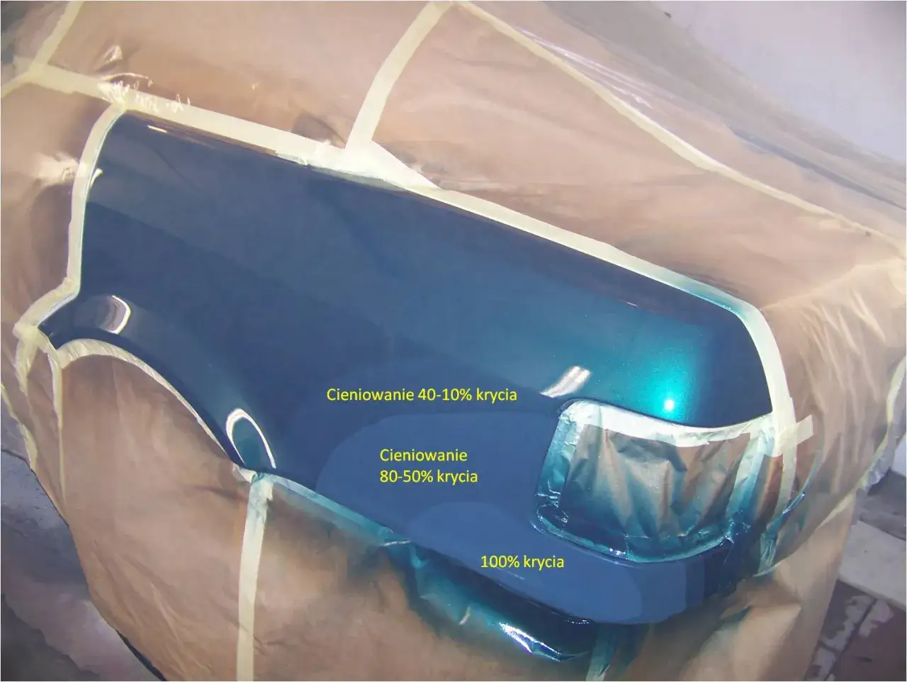 cieniowanie lakieru samochodowego