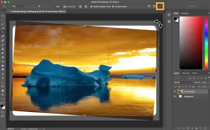 photoshop content-aware fill after straighten