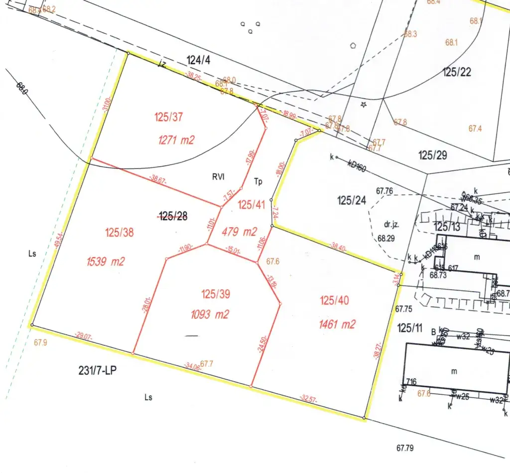 granice działki geodeta, mapa podziału nieruchomości, służebność drogi koniecznej
