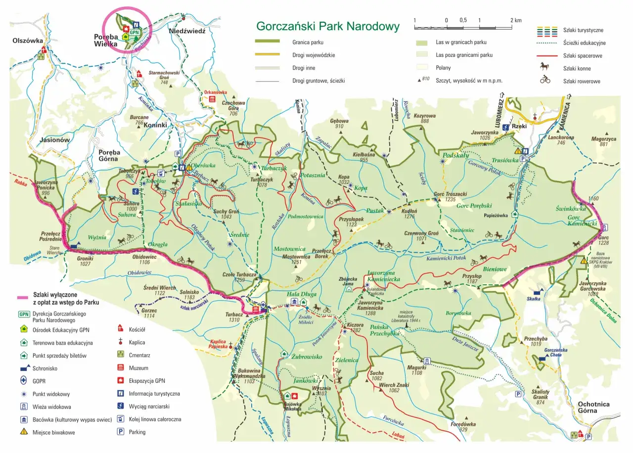 Szlaki turystyczne na Pietraszonkę mapa