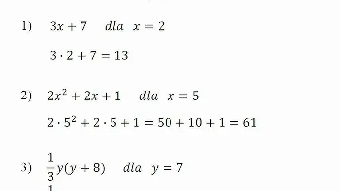 proste wyrażenie algebraiczne przykład
