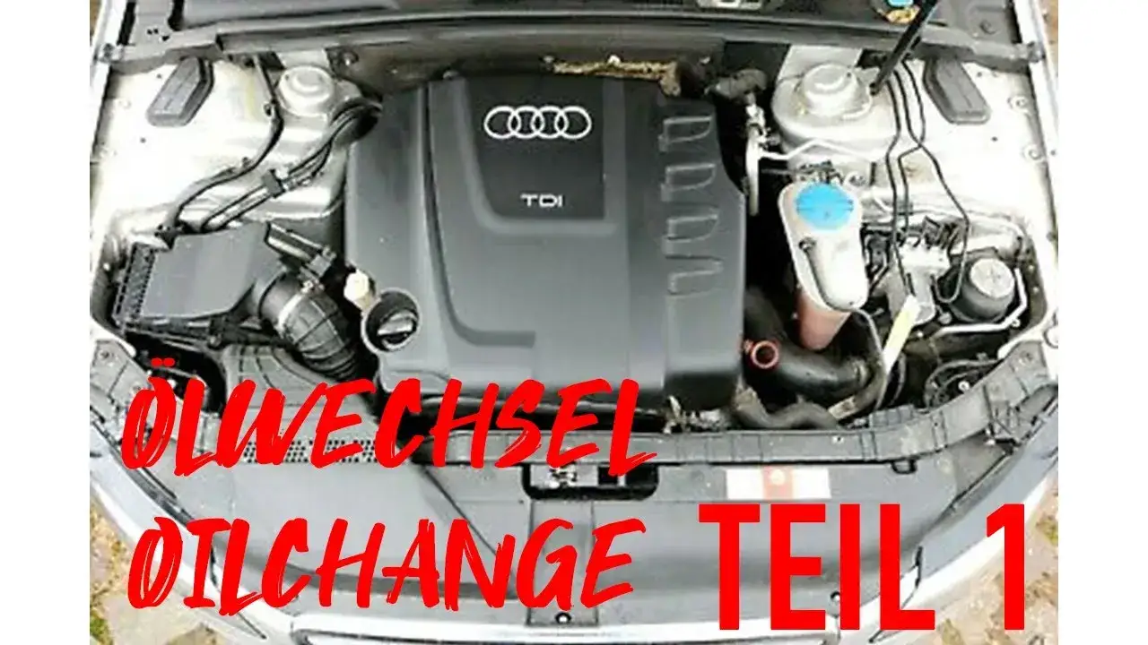 Audi A4 B8 Motorraum Ölwechsel