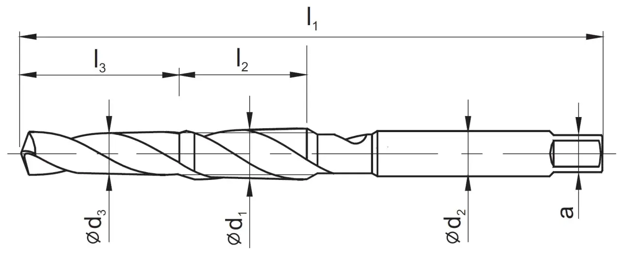 wiertła do metalu i gwintownik M6, schemat gwintu metrycznego